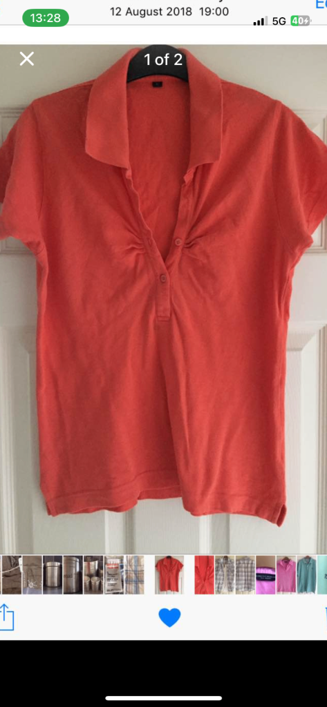 (082) Orange t-shirt, size large (fits a size 12)
