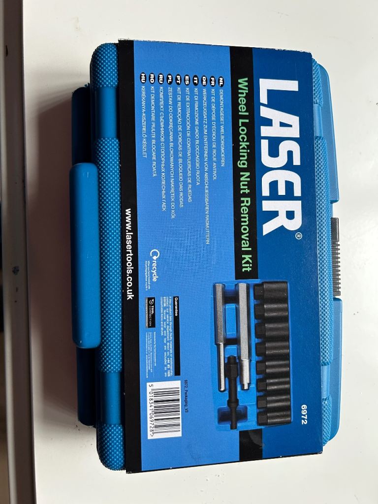 LASER wheel locking nut removal kit.
