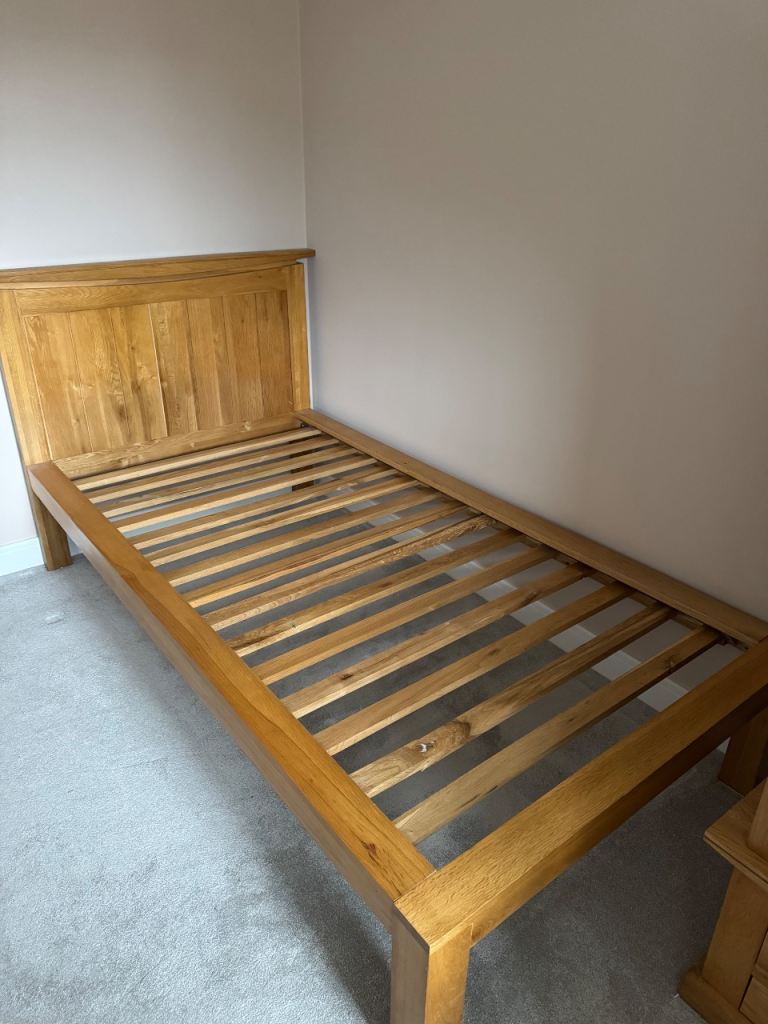 Tokyo Oak furnitureland single bed and mattress (if also required). 