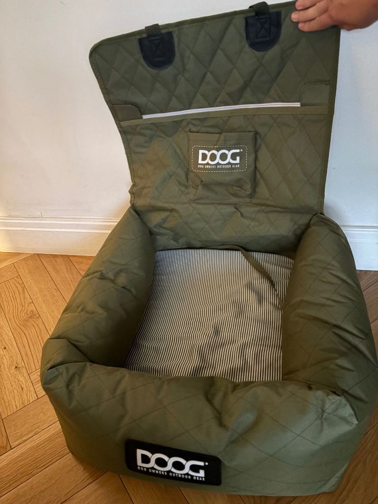 Doog dog pet bed car carrier seat - olive green 