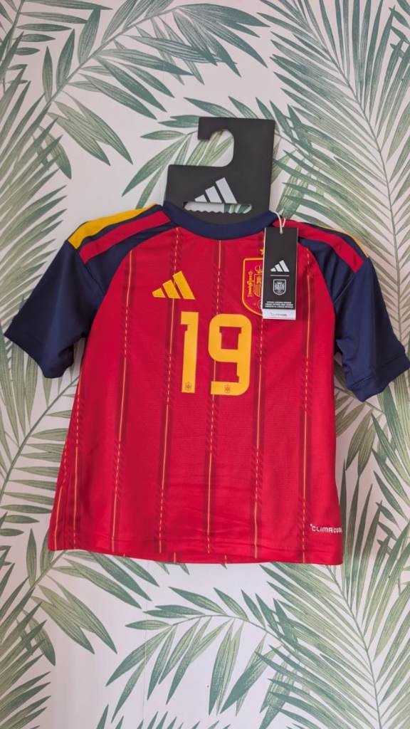 Spain World Cup 2026 home shirt for kids. Personalised, Yamine Yamal