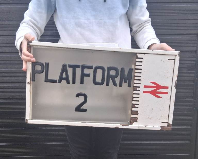 A Rare 1970s Illuminated Railway Station Platform Sign From Bristol Temple Meads