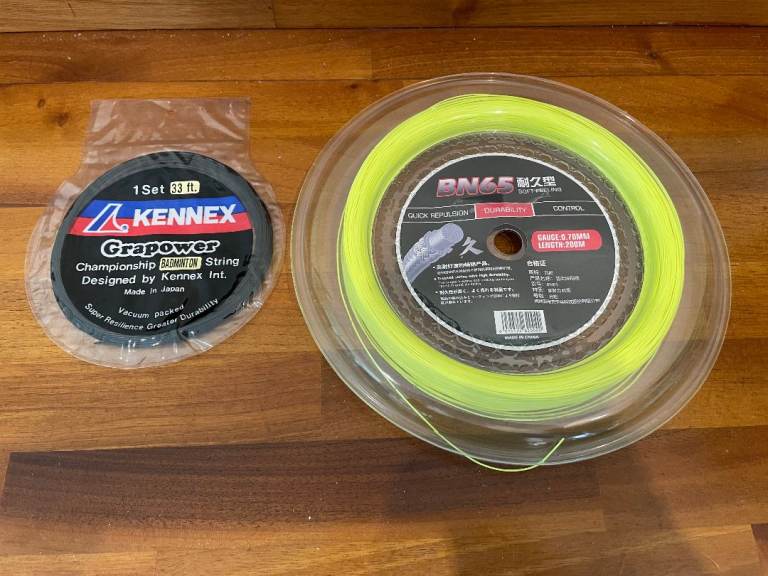 Badminton Racket String 200m Reel & 10m Kennex String & Yonex Badminton Racket String BG65 Set x 4