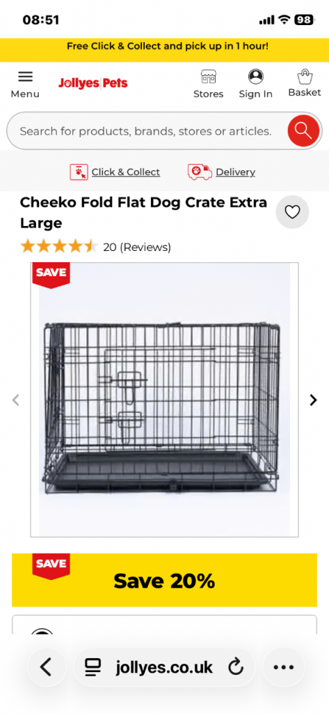 XL DOG CAGE USED ONCE 
