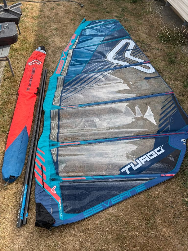 Severne Turbo Windsurf Sail and Mast – excellent condition