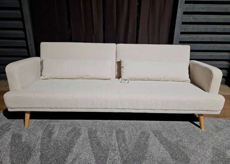 Fabric sofa bed in natural