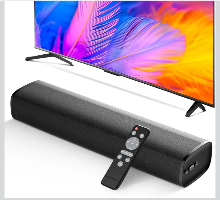 56W Bluetooth 5.3 Soundbar for TV/PC - HDMI ARC, Optical, AUX - Wall Mountable