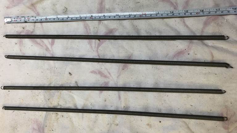4 x 18 INCH METAL TENSION SPRINGS WITH END-HOOKS, excellent condition, smoke-free home
