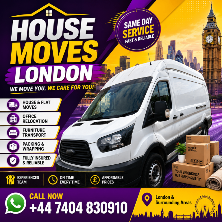 Man and Van Removals London | House Moves | Office Moves | Call Now