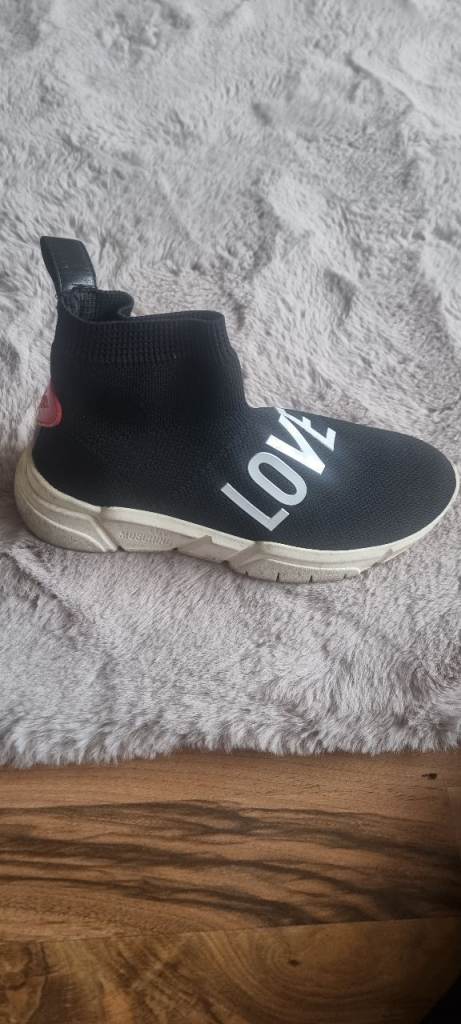 Black 'LOVE' Trainers - Women's Size, Good Condition