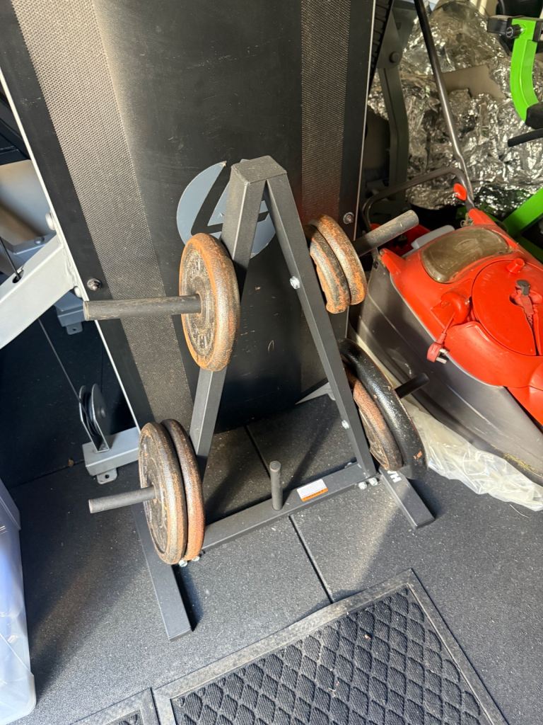 York cast iron plates plus stand. 