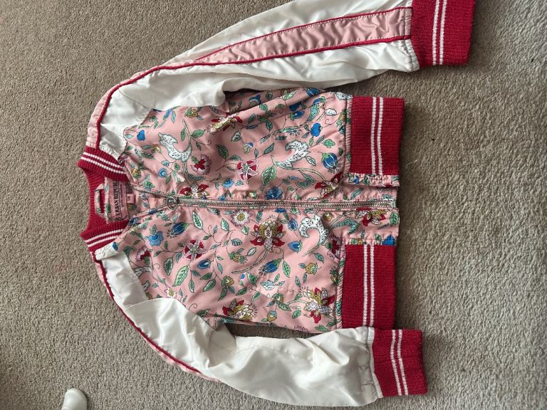 Urban Republic Girls Bomber Jacket – Pink Floral Print, Good Condition