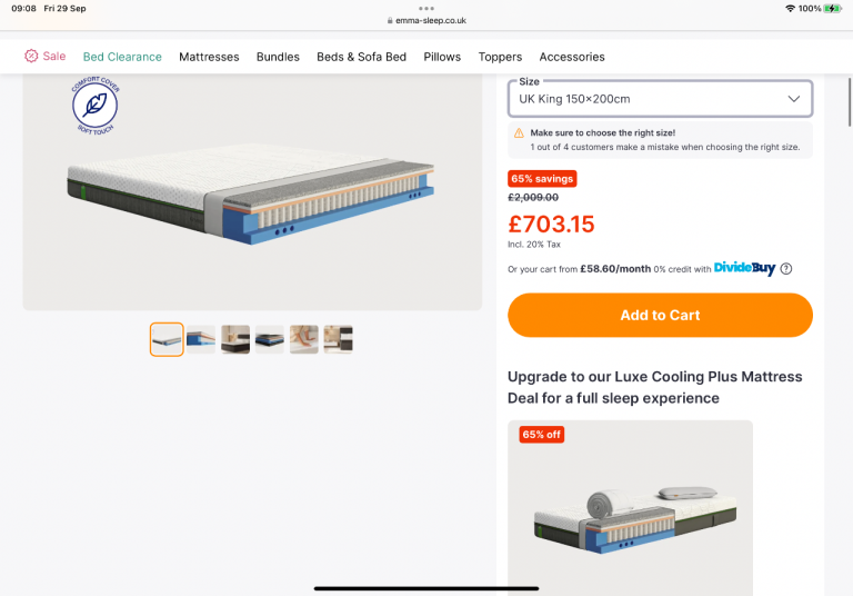 EMMA Germany kingsize mattress ( memory foam )