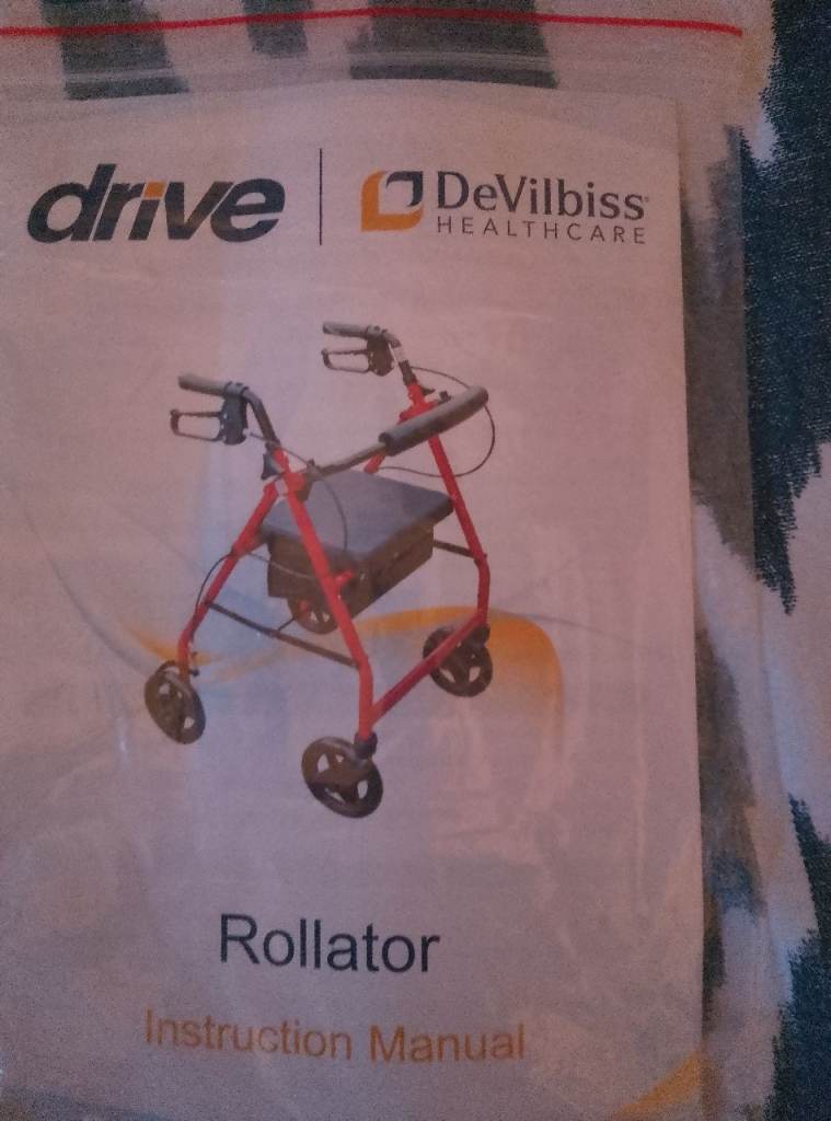 Devilbiss - Drive Rollator (Walking frame) in Red Model No:  R8BL-61
