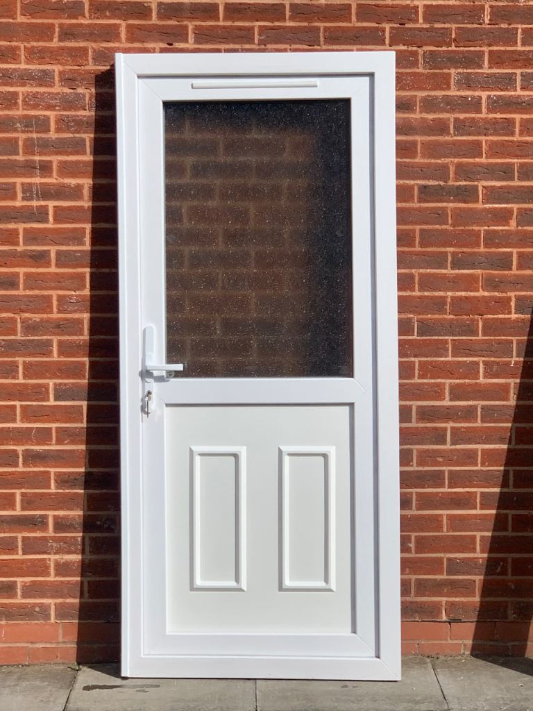 UPVC DOUBLE GLAZED BACK DOOR SIDE DOOR 3 KEYS 92cm WIDE 209cm HIGH Can Deliver