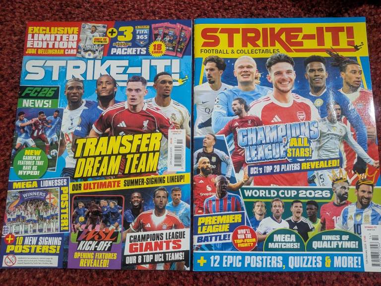 Strike-It 151 and 154 FIFA 2026 x2 NEW 🏆 Bundle Football Premier League Champions Magazine ⚽ 