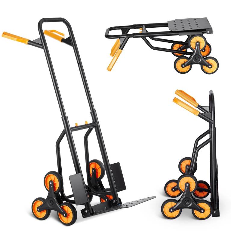440 lbs Folding Hand Truck Dolly with 6 Wheels Cart for Shopping Moving Warehouse