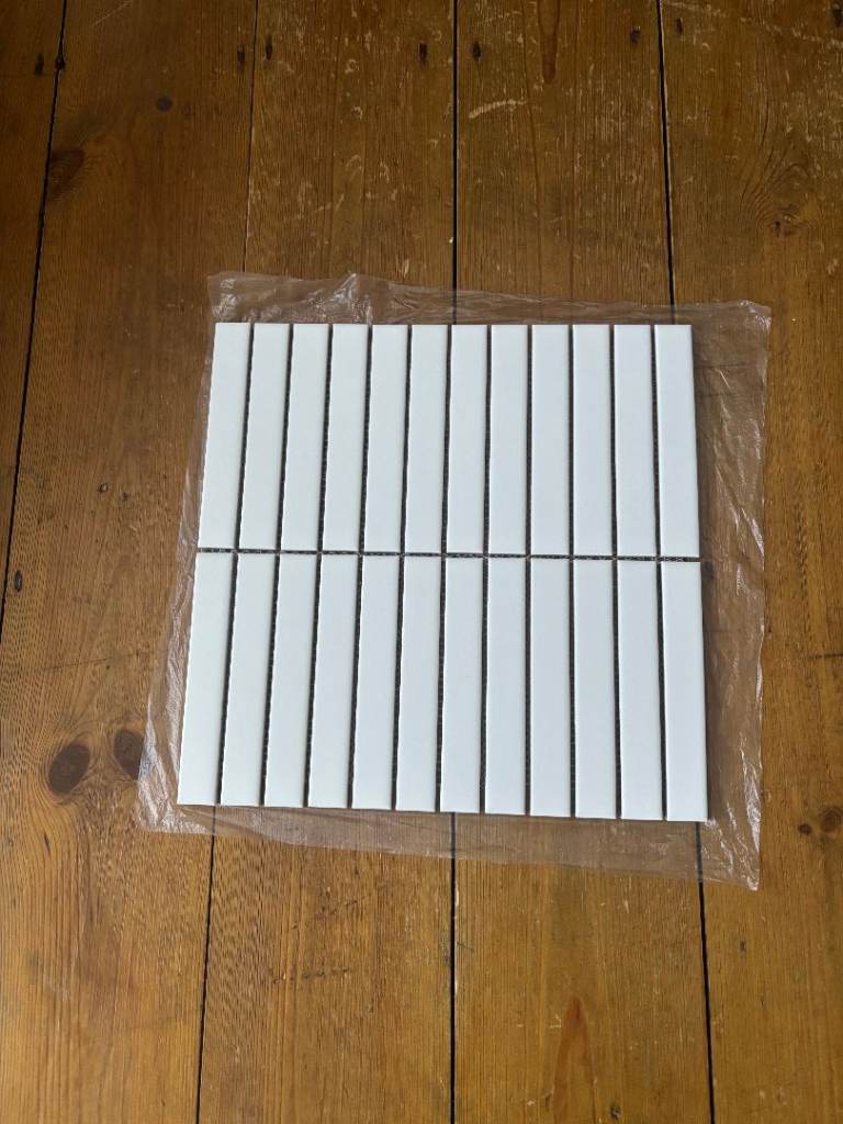 Claybrook Katakana Large Matt Mosaic White Tiles x 22