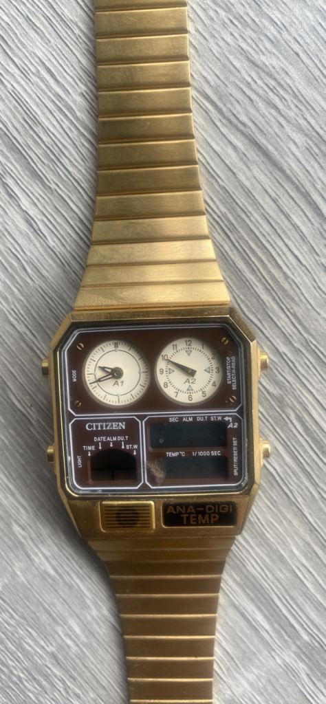  Citizen time and temp 1985 retro 
