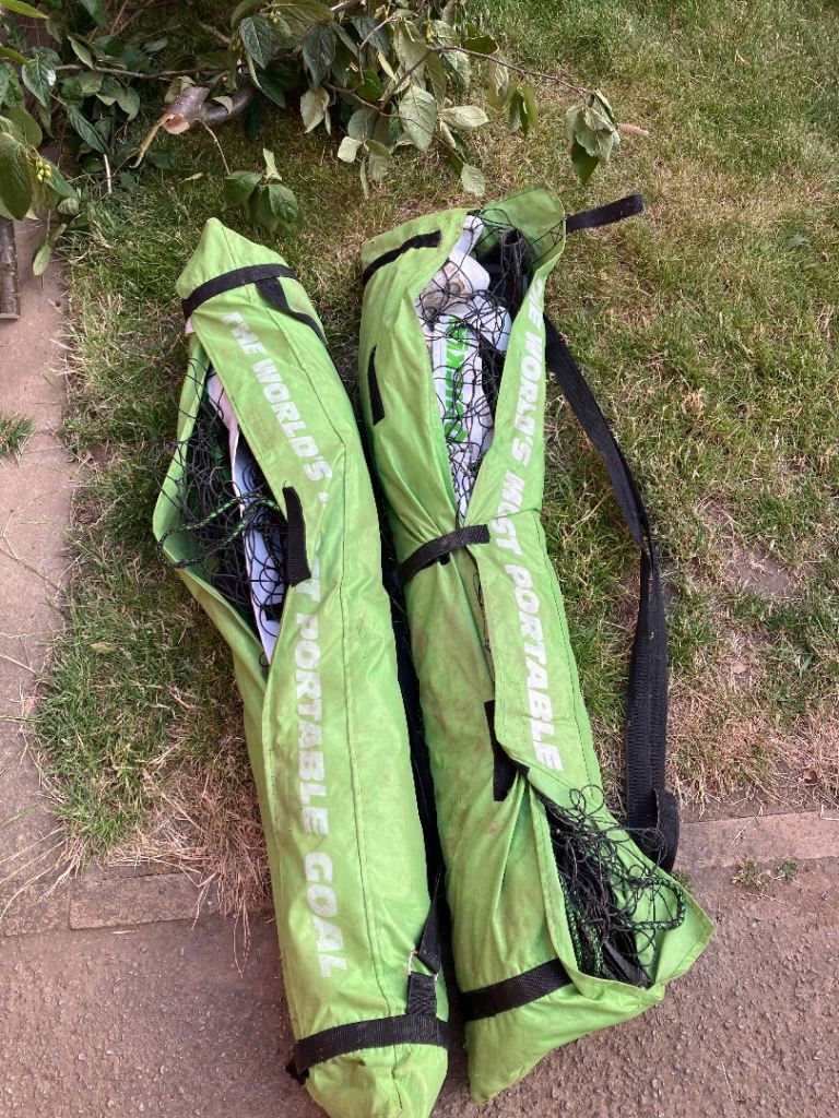 Pair of quickplay Portable Football Goals in Carry Bags