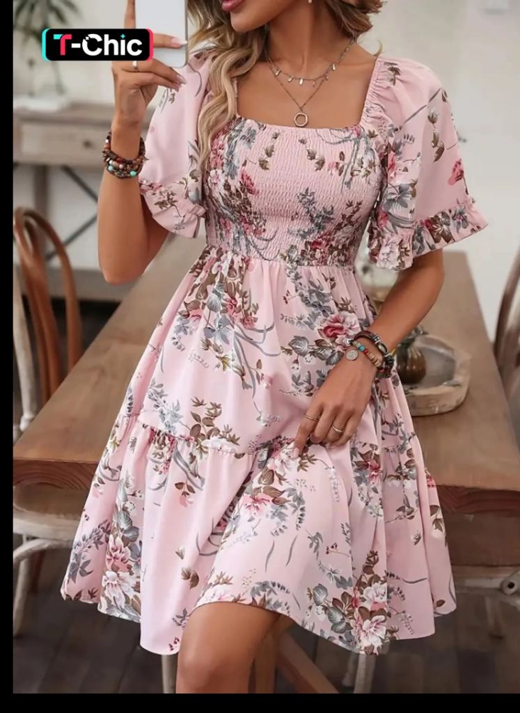 Brand New Pink Floral Print Dress