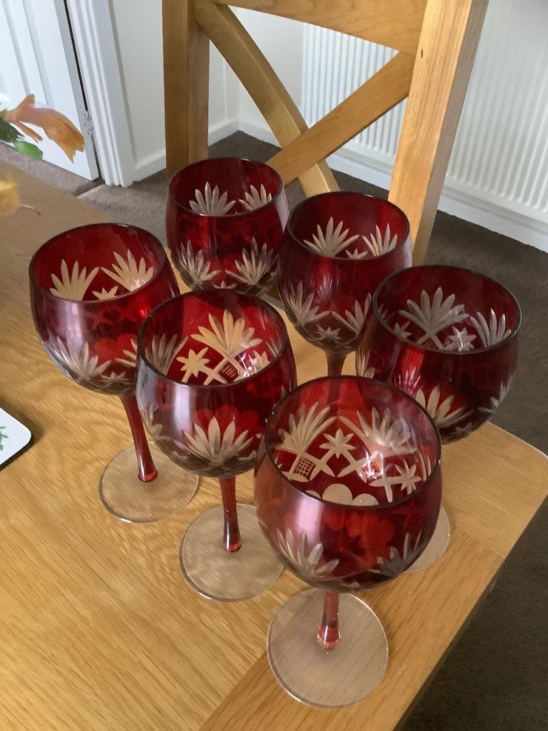 Ruby wine glasses