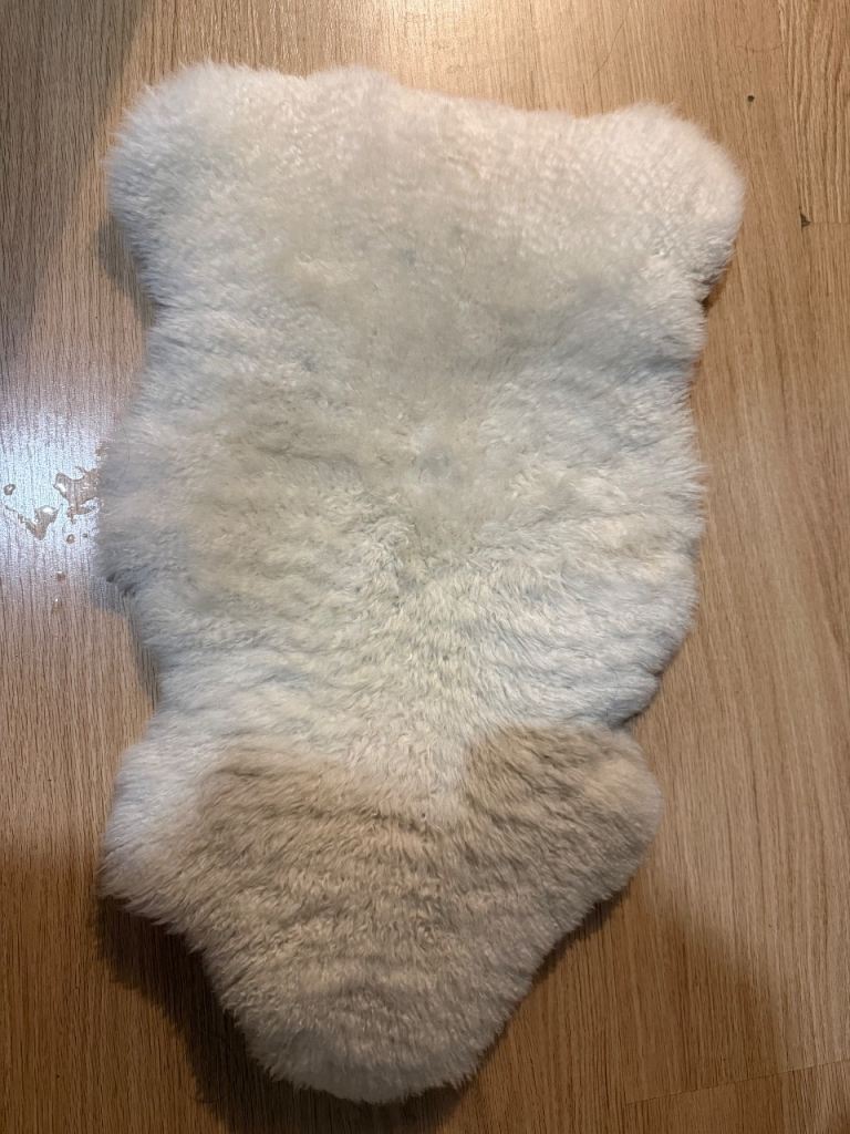 Authentic sheepskin rug white