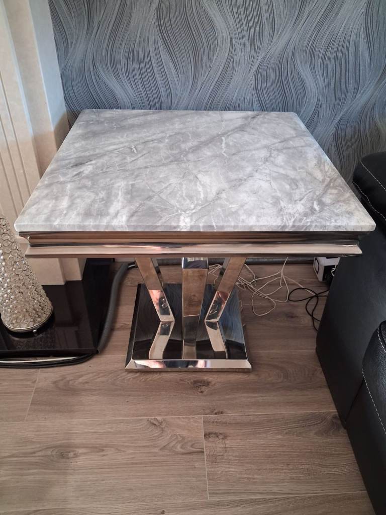 x2 Marble/Mirrored side tables