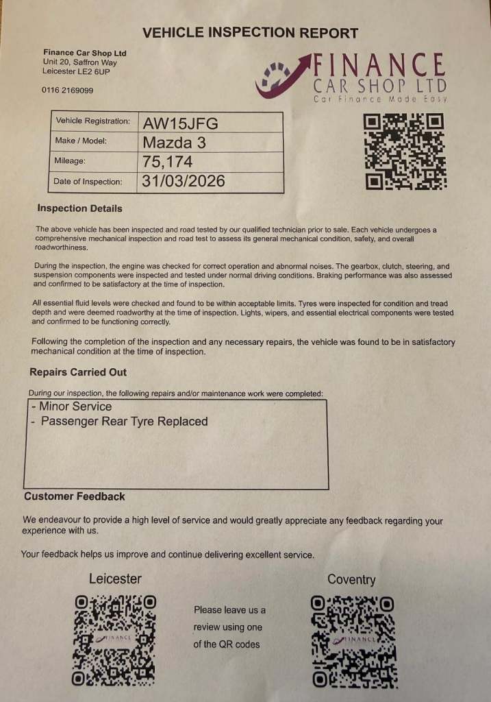 2015 Mazda Mazda3 2.0 SE-L Nav 5dr HATCHBACK PETROL Manual