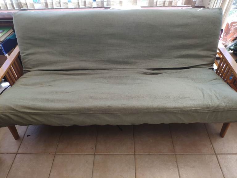Futon 3-seater sofa bed with cover