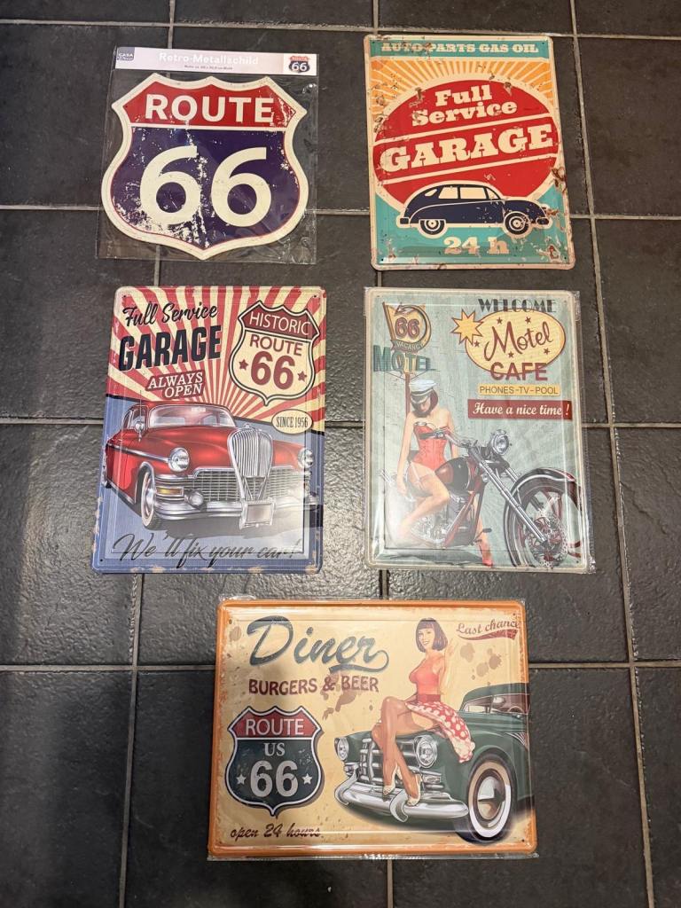 Retro metal signs, 13 pc. new