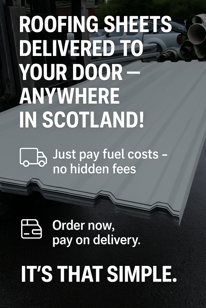 Box profile roofing sheets panels delivered to your door from depot in Scotland