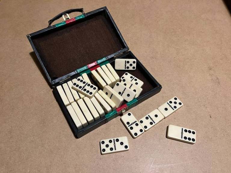 Vintage Set of Dominoes Including Carry Case