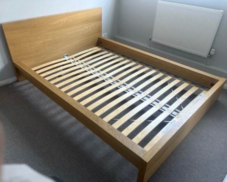 IKEA MALM Standard Double Bed With Lonset slatted base  