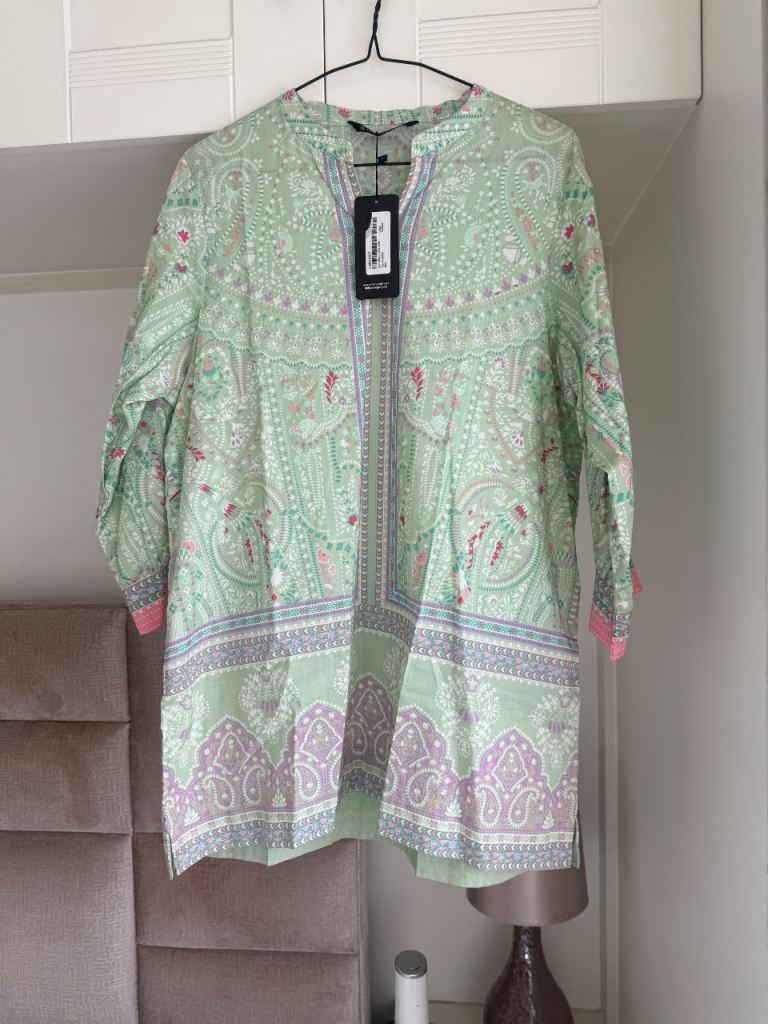 Limelight New Green and Pink Patterned Ladies Outfit