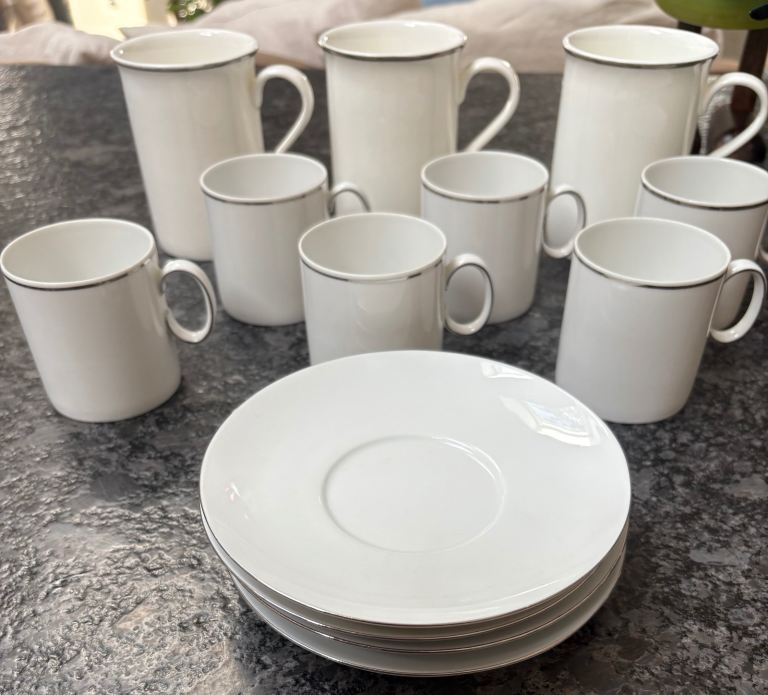 Selection Of White And Silver China By Thomas Germany 