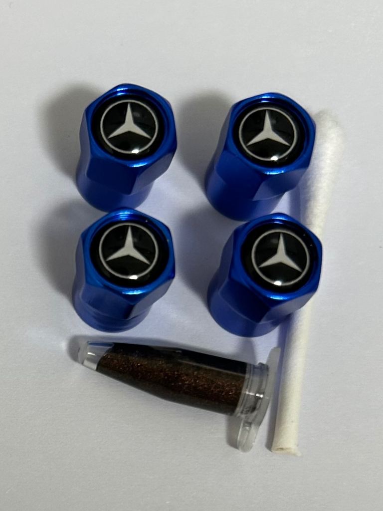 New Aluminium Tyre Valve Caps – Multicoloured with Grease
