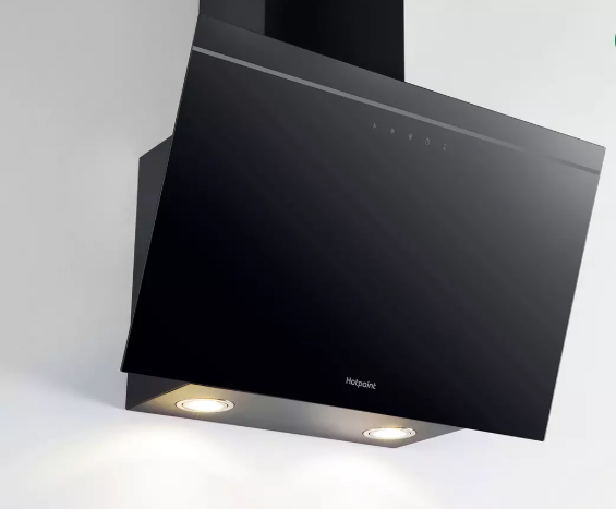 Hotpoint PHVP62FLTK 60cm Chimney Cooker Hood - Black - (Brand New)