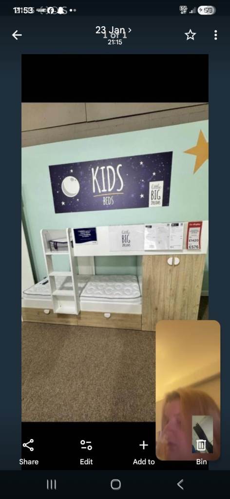 As nrw bunk beds with storage and mattreses 