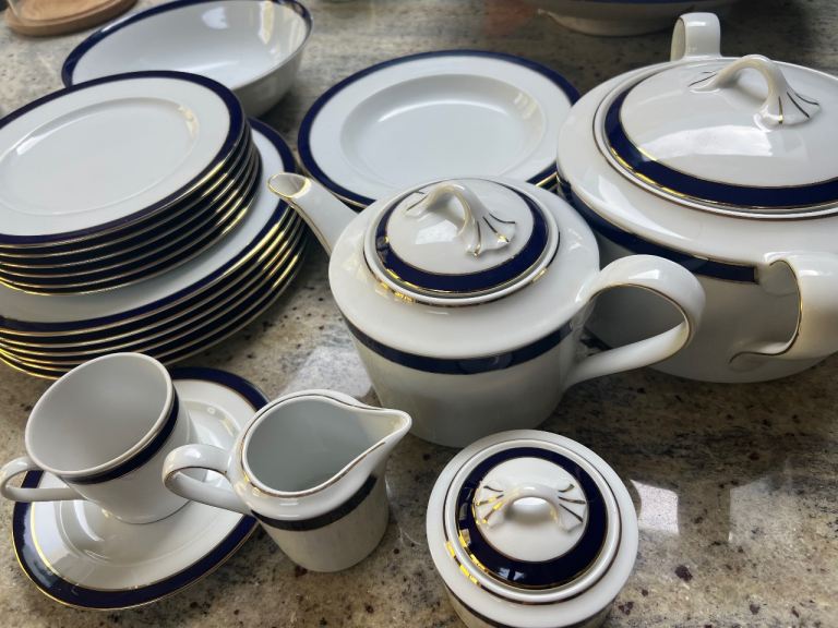 Vintage Winterling Bavaria fine porcelain Echt Kobalt Dinner Set and tea set 