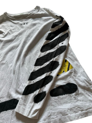Men's Off-White Mirror Mirror Long Sleeve White T-Shirt Size S