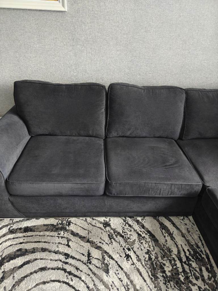 DFS Charcoal Corner Sofa - Fabric, V Good Condition