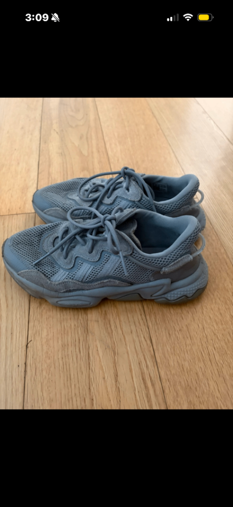 Grey adidas ozweegos trainers 