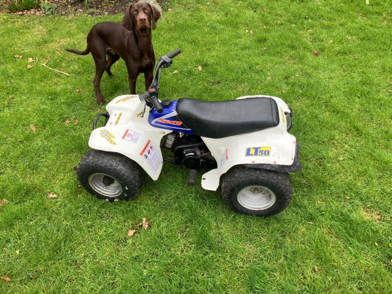 Suzuki LT50 Kids Quad 2 Stroke 50cc White & Blue LT LTA PW 50 Well Looked After