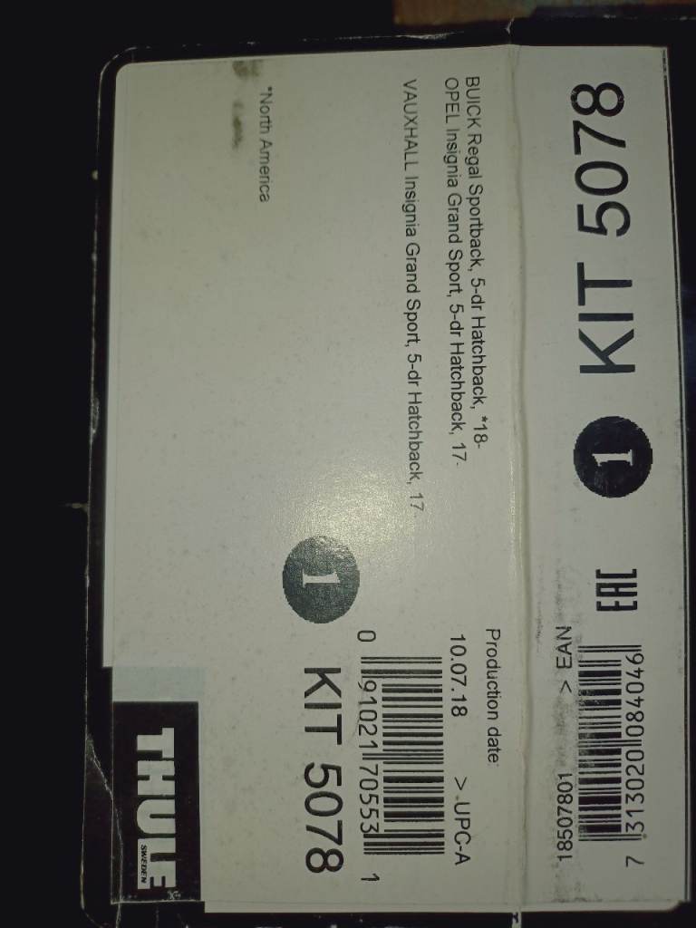 Thule 5078 foot kit ...Vauxhall Insignia