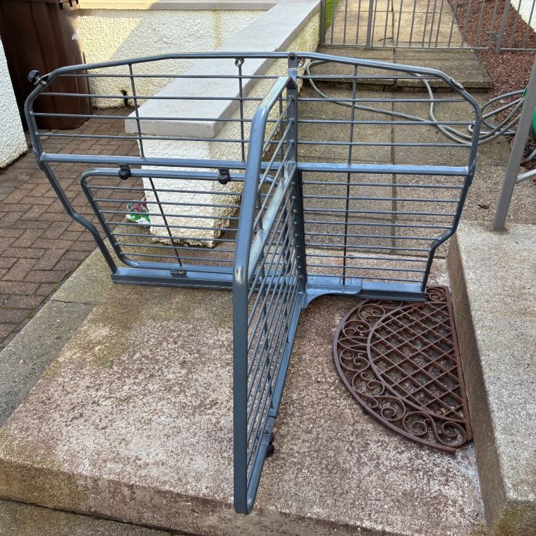 Adjustable Car Dog Guard - Grey Metal, Good Condition