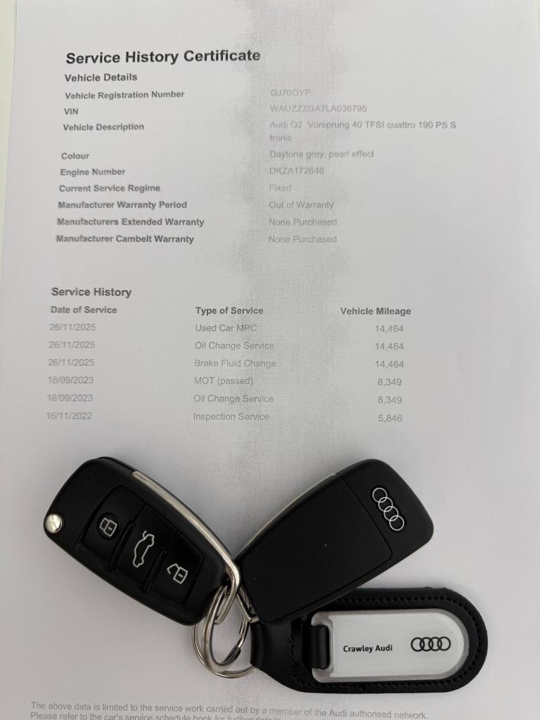 2020 Audi Q2 2.0 TFSI 40 Vorsprung SUV 5dr Petrol S Tronic quattro Euro 6 (s/s) (190 ps) ESTATE P...