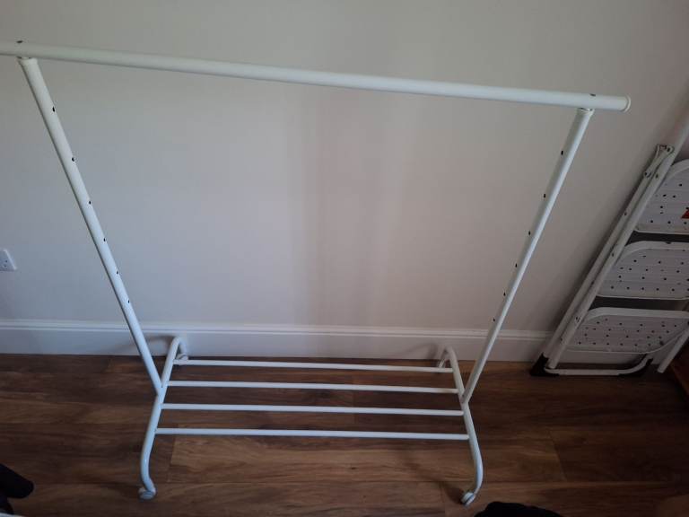 Ikea Rigga White Freestanding Portable Hanging Rail