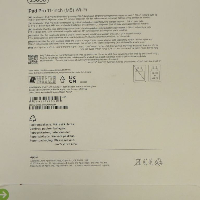 Apple iPad Pro 11-inch (M5, 2025)256GB