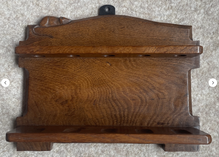 Robert Thompson Mouse Man Oak Pipe Rack rare vintage mouseman english 1950s 1940